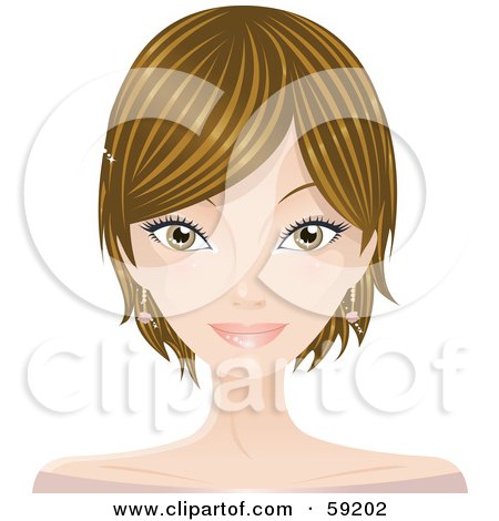 Royalty-Free (RF) Clipart Illustration of a Young Woman With Short Dirty Blond Hair, Facing Front by Melisende Vector