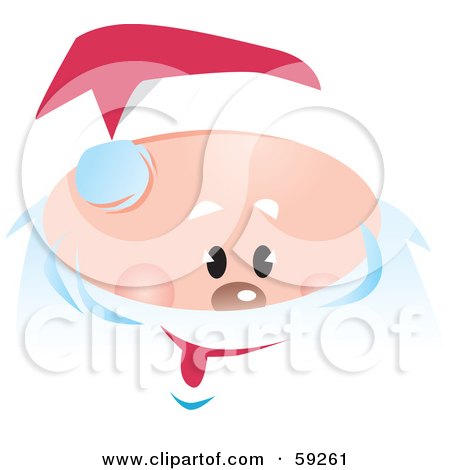 Royalty-Free (RF) Clipart Illustration of a Jolly Santa Claus Face Wearing A Hat by Dennis Holmes Designs