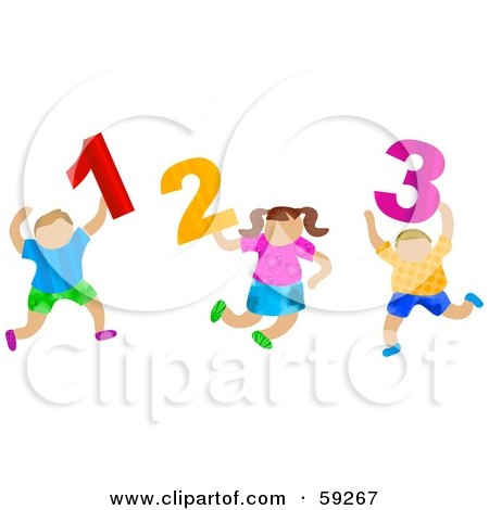 Royalty-Free (RF) Clipart Illustration of School Children Carrying 1 2 3 Numbers by Prawny