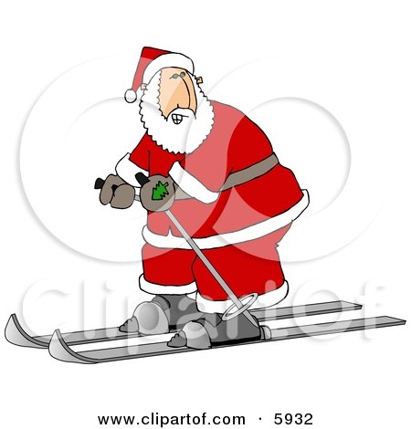 Santa Skiing On Snow Clipart Picture by djart