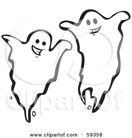 Royalty-Free (RF) Clipart Illustration of Two Haunting Ghosts by xunantunich