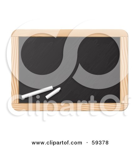 Royalty-Free (RF) Clipart Illustration of Two Pieces Of Chalk Resting On A Black Board by Oligo
