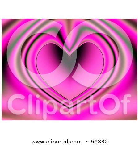 Royalty-Free (RF) Clipart Illustration of a Pink Radiating Heart Background by ShazamImages