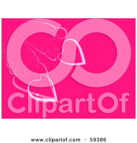 Royalty-Free (RF) Clipart Illustration of a Pink Background Of Falling Hearts by ShazamImages