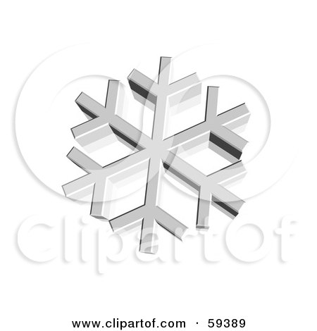 Royalty-Free (RF) Clipart Illustration of a 3d Silver Snowflake On White by ShazamImages
