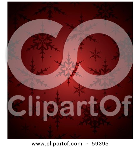 Royalty-Free (RF) Clipart Illustration of a Glowing Red Snowflake Background by TA Images