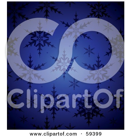 Royalty-Free (RF) Clipart Illustration of a Glowing Blue Snowflake Background by TA Images