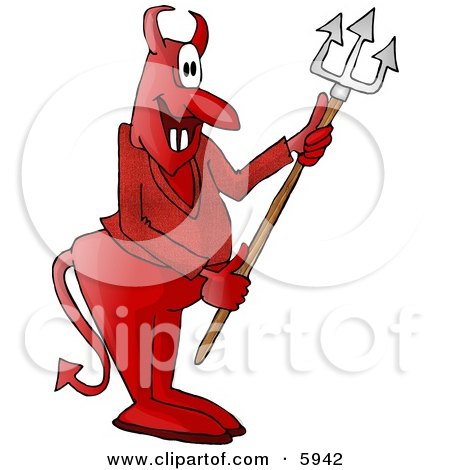 Devil Holding a Pitchfork Clipart Picture by djart