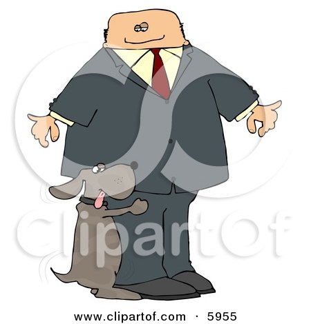 Bad Dog Humping a Businessman's Leg Clipart Picture by djart