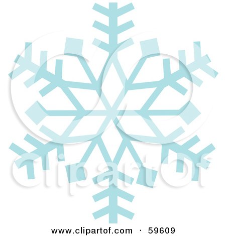 Royalty-Free (RF) Clipart Illustration of an Ice Blue Snowflake On White. by Rosie Piter