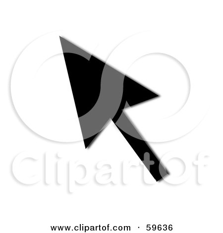 Royalty-Free (RF) Clipart Illustration of a Solid Black Pointing Cursor Arrow by oboy
