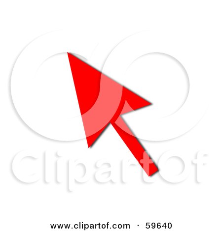 Royalty-Free (RF) Clipart Illustration of a Solid Red Pointing Cursor Arrow by oboy