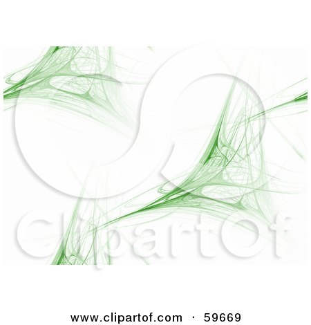 Royalty-Free (RF) Clipart Illustration of a Random Green And White Fractal Background by oboy
