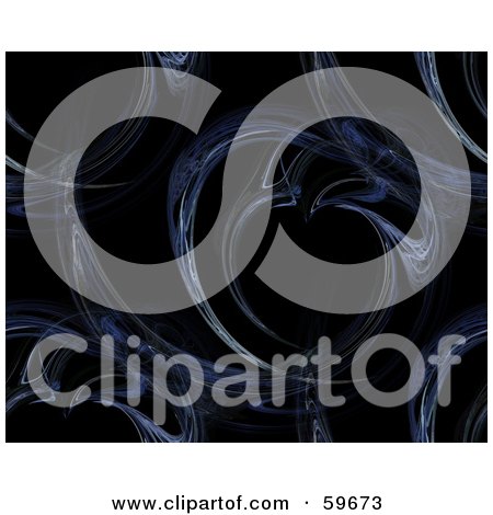 Royalty-Free (RF) Clipart Illustration of a Seamless Fractal Background; Blue Swirls by oboy