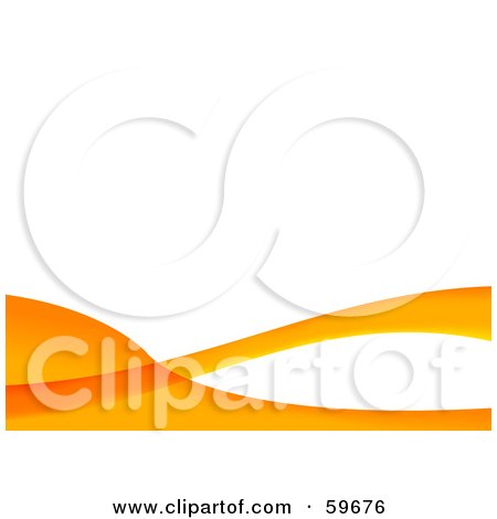 Royalty-Free (RF) Clipart Illustration of a Background Of Orange Slight Waves Along White by oboy