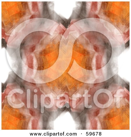 Royalty-Free (RF) Clipart Illustration of a Seamless Fractal Background; Orange Kaleidoscope by oboy