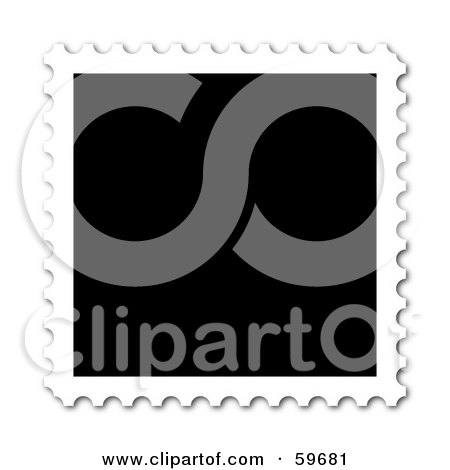 Royalty-Free (RF) Clipart Illustration of a Blank Black Stamp With White Trim On White by oboy
