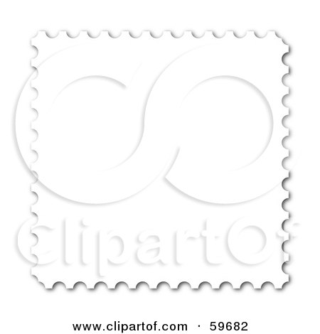 Royalty-Free (RF) Clipart Illustration of a Blank White Stamp With White Trim On White by oboy