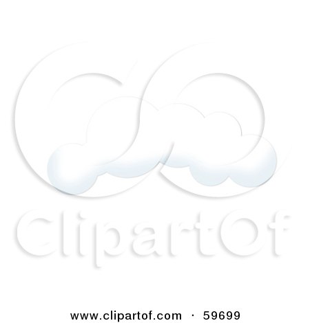 Royalty-Free (RF) Clipart Illustration of a Perfect Fluffy White Cloud On White by oboy