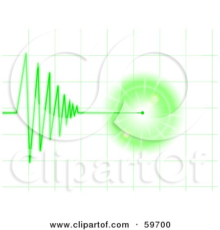 Royalty-Free (RF) Clipart Illustration of a Green Tremor And Waves On A Grid Over White by oboy