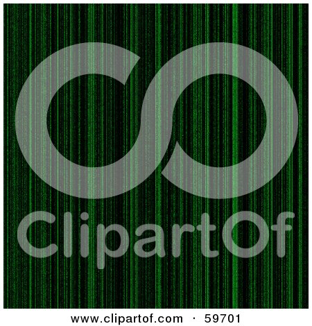 Royalty-Free (RF) Clipart Illustration of a Green Matrix Background On Black - Version 1 by oboy