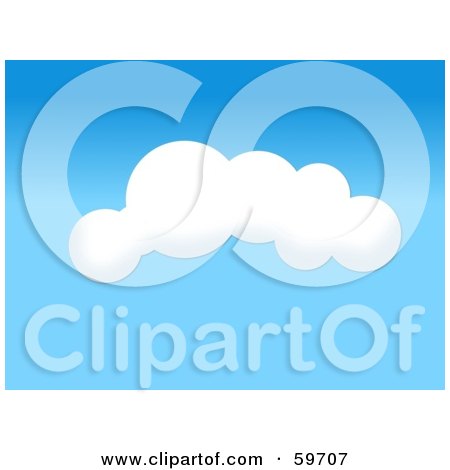Royalty-Free (RF) Clipart Illustration of a Perfect Fluffy White Cloud On Blue by oboy