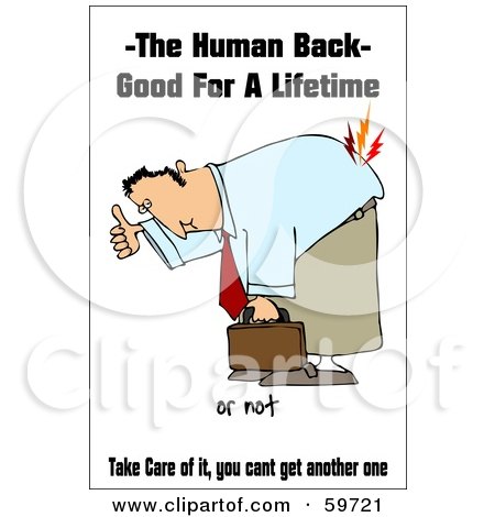 Royalty-Free (RF) Clipart Illustration of a Man Bending Over And Hurting His Back by djart