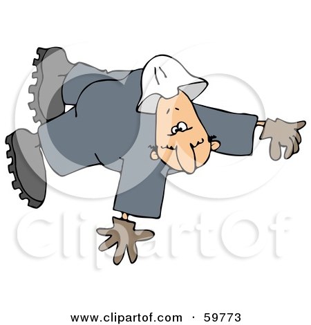 Royalty-Free (RF) Clipart Illustration of a Male Worker Taking A Fall Or Floating by djart