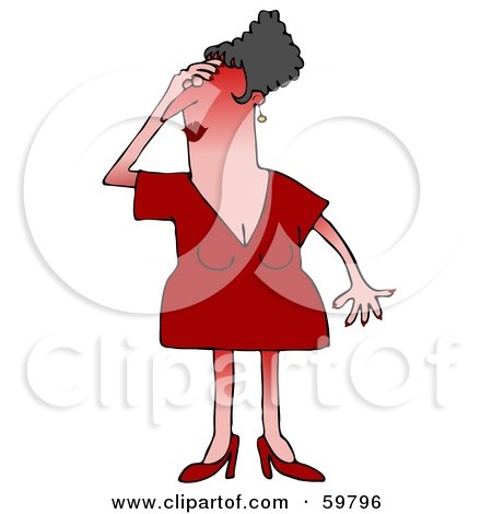 Royalty-Free (RF) Clipart Illustration of a Woman Turning Red While Experiencing A Hot Flash by djart
