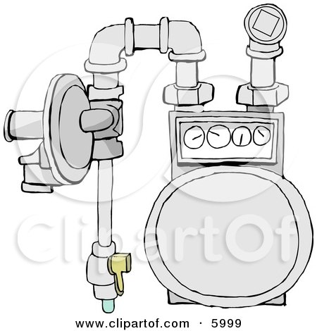 Residential Natural Gas Meter of the Usual Diaphragm Style Clipart Picture by djart