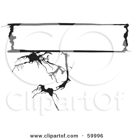 Royalty-Free (RF) Clipart Illustration of a Spooky Branch Background With A Blank Text Box - Version 3 by xunantunich