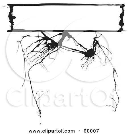 Royalty-Free (RF) Clipart Illustration of a Spooky Branch Background With A Blank Text Box - Version 4 by xunantunich