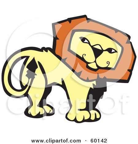 Royalty-Free (RF) Clipart Illustration of a Confident Lion Looking Back by xunantunich