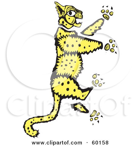 Royalty-Free (RF) Clipart Illustration of a Leopard Rampant by xunantunich