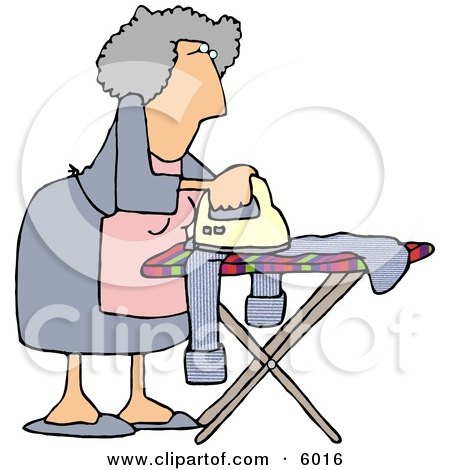 Housewife Ironing Clothes Clipart Picture by djart