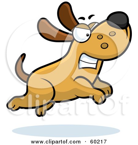 Royalty-Free (RF) Clipart Illustration of an Angry Max Dog Character Chasing by Cory Thoman