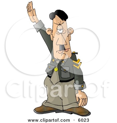 Hitler Adolf Saluting a Crowd at a Rally Clipart Picture by djart