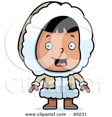 Royalty-Free (RF) Clipart Illustration of a Cute Eskimo Girl Character In Warm Clothing by Cory Thoman