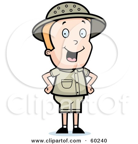 Royalty-Free (RF) Clipart Illustration of an Energetic Safari Boy Standing With His Hands On His Hips by Cory Thoman