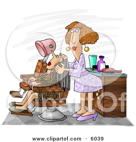 Hairdresser Working On a Client Clipart Picture by djart