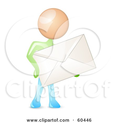 Royalty-Free (RF) Clipart Illustration of a Man Carrying A Large Envelope by Oligo