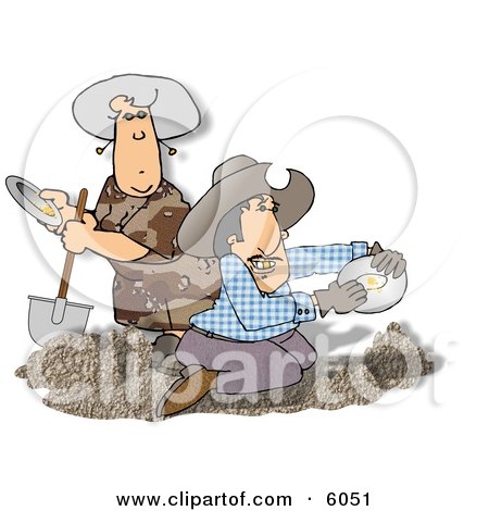 Gold Miners Panning for Gold Clipart Picture by djart