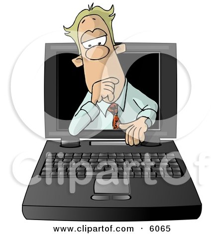 Laptop Computer Salesman Clipart Picture by djart