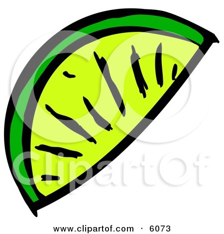 Lime Wedge Slice Clipart Picture by djart
