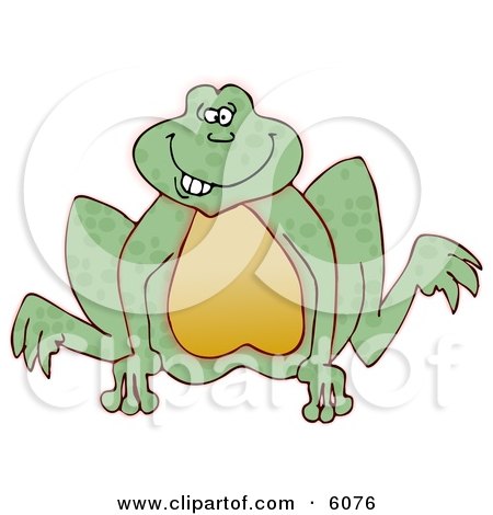 Goofy Looking Frog Jumping Clipart Picture by djart