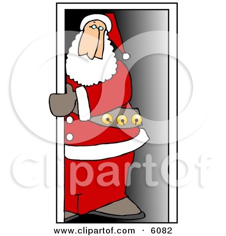 Santa Claus Standing in a Doorway Clipart Picture by djart