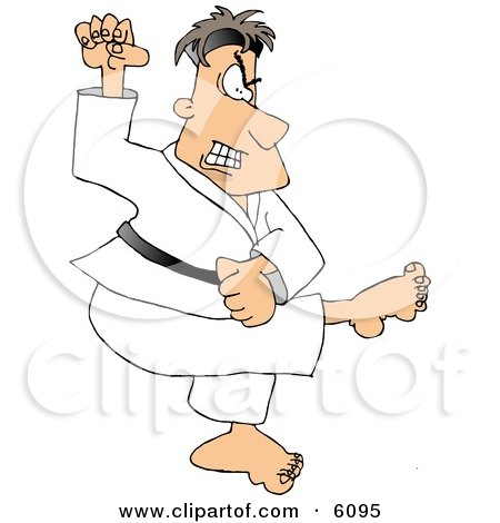 Karate Man Practicing Moves Clipart Picture by djart