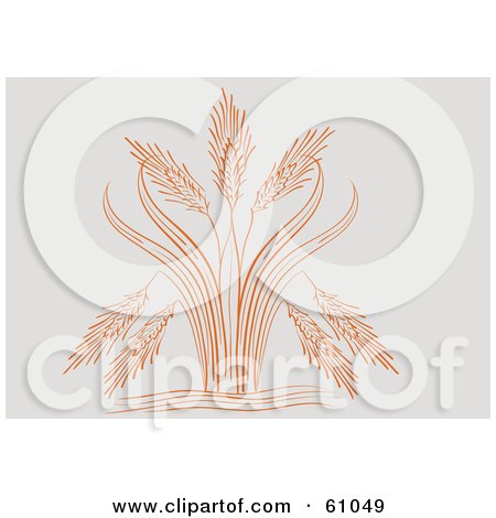 Royalty-free (RF) Clipart Illustration of an Ornate Orange Wheat Design by pauloribau