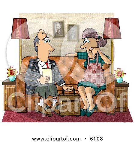 Male Life Insurance Sales Agent Talking to a Client Clipart Picture by djart