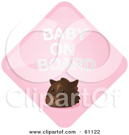 Royalty-free (RF) Clipart Illustration of a Pink Horse Baby On Board Sign by Kheng Guan Toh
